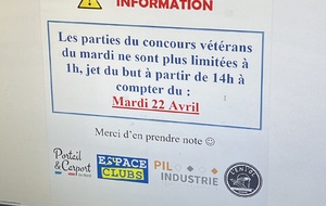 Changement d'horaire à l'intersociétaires vétérans