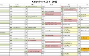 Calendrier sportif du CD 59 2026