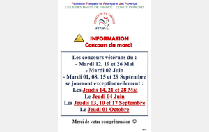 Information Concours du Mardi