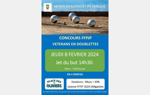 Concours Doublette Vétérans à Hénin-Beaumont