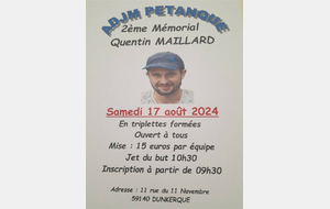 2em mémorial Quentin Maillard à ADJM Pétanque