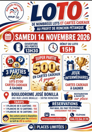 Grand Loto de Ronchin Pétanque