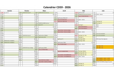 Calendrier sportif du CD 59 2026