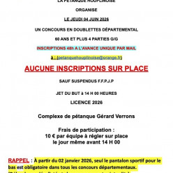 Concours vétérans en Doublette